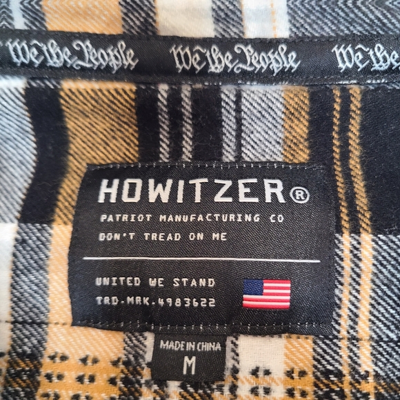 Howitzer Mens Medium Button Down Flannel Punisher We The People Patriot Military - Picture 4 of 10